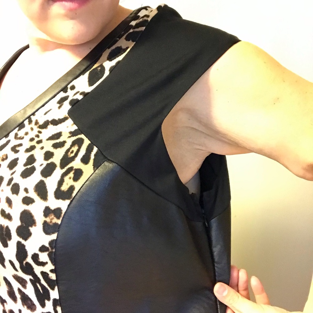 Lane Bryant leopard print and faux leather dress
